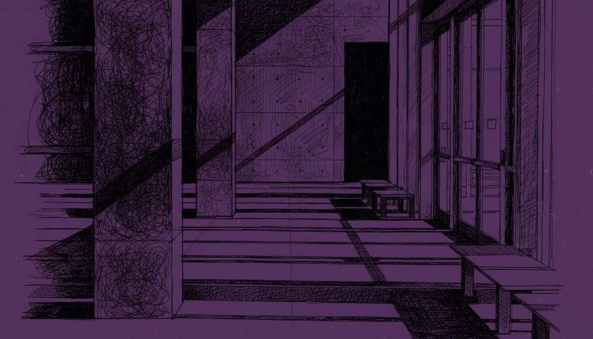 Dark abstract neural network visualization -- AI integration failure -- Øbliq.