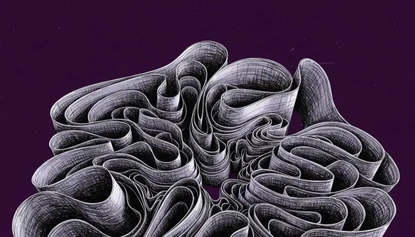 Dark abstract neural network visualization -- vector database architecture -- Øbliq.